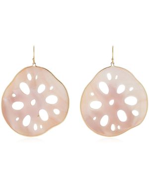 Annette Ferdinandsen Large Lotus Roots 18K Mother Of Pearl Earrings - Pink