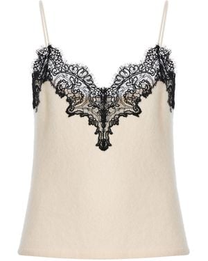 Adam Lippes Beatrix Brushed Cashmere Cami - White