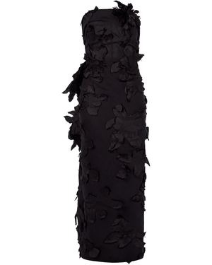 Monse Ruffled Back Cotton-Blend Midi Dress - Black