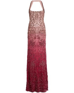 Cucculelli Shaheen Lily Dentelle Tulle Maxi Dress - Red
