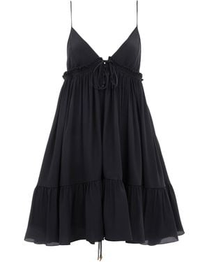 Chloé Organic Silk Crepe De Chine Mini Dress - Black