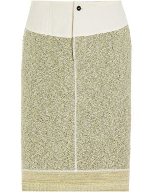 Bottega Veneta Knit Cotton-blend Midi Skirt - Natural