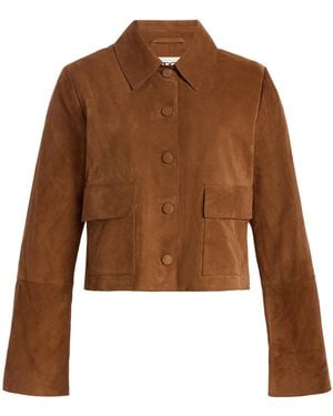 By Malene Birger Annie Cropped Suede Jacket - Brown