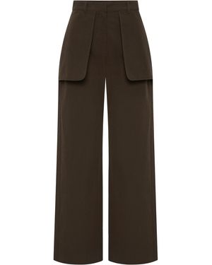 St. Agni Cotton Utility Outside-Pocket Trousers - Brown