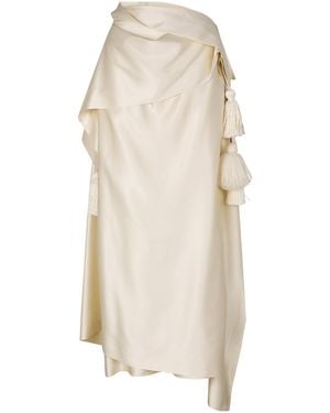 Heirlome Rosario Tasselled Silk Maxi Skirt - White
