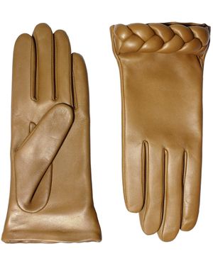 Agnelle Edith Leather Gloves - Natural