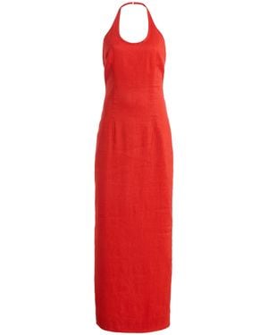 SIR. Elodie Linen-Blend Midi Dress - Red