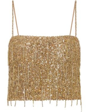Rachel Gilbert Frank Embellished Fringe Top - Natural