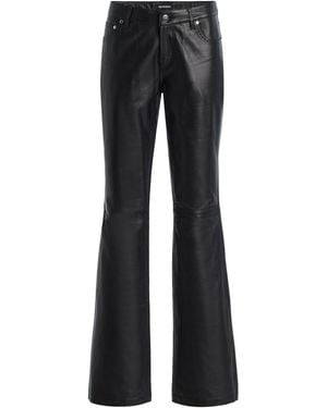 EB DENIM Maria Leather Mid-Rise Bootcut Jeans - Black