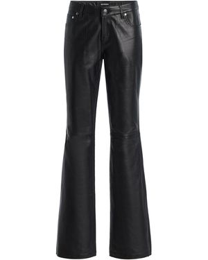 EB DENIM Maria Leather Mid-Rise Bootcut Jeans - Black