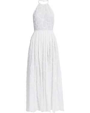 Elie Saab Embroidered Midi Dress - White