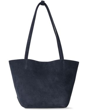 The Row Medium Park Edge Suede Tote Bag - Blue