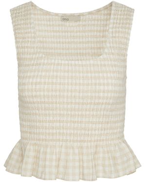 Onia Smocked Air Linen Tank Top - Natural