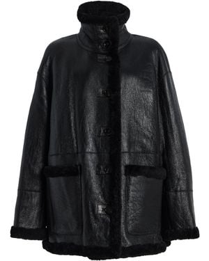 Stand Studio Heather Reversible Shearling Jacket - Black