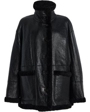 Stand Studio Heather Reversible Shearling Jacket - Black