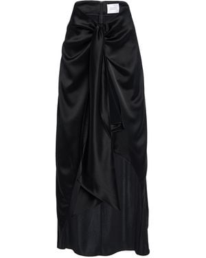 Galvan London De Lovie Satin Maxi Wrap Skirt - Black