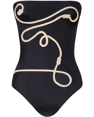 Johanna Ortiz Palmy Texture One-Piece Swimsuit - Black