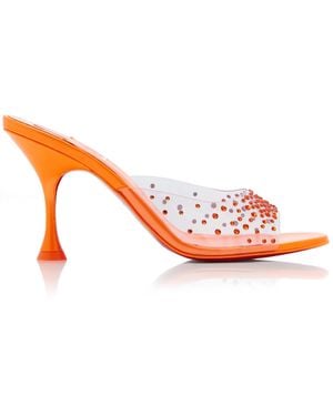 Christian Louboutin Degramule 85mm Crystal-embellished Pvc Mules - Pink