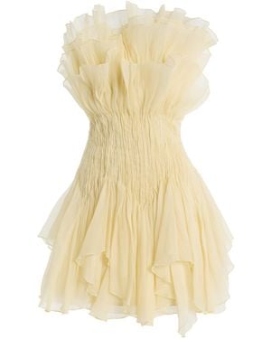 Aje. Nisha One-Shoulder Organza Mini Dress - Yellow