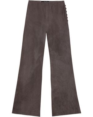 Cortana Poline Mid-Rise Flared Trousers - Brown