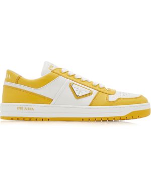 Prada Cassetta Leather Trainers - Yellow