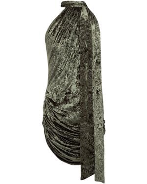Siedres Franky Halter Velvet Mini Dress - Green
