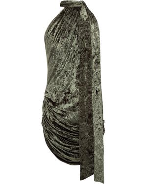Siedres Franky Halter Velvet Mini Dress - Green