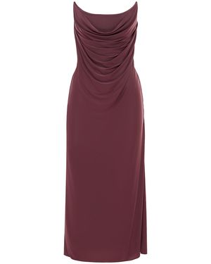Alex Perry Draped Jersey Corset Midi Dress - Purple