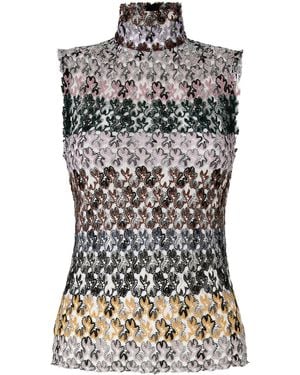 Missoni Lamé Lace Turtleneck Top - Multicolour