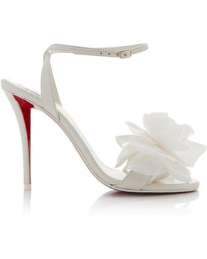 Christian Louboutin Miss Z Flora 100Mm Leather Sandals - White