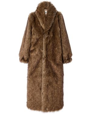 THE GARMENT Damiy Faux Fur Long Coat - Brown