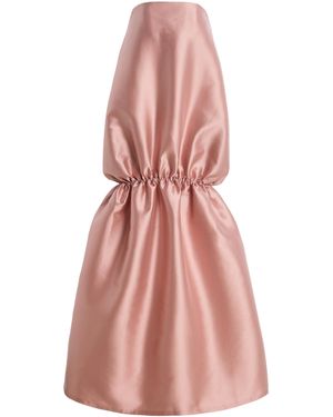 Greta Constantine Exclusive Riedel Flounce Satin Gown - Pink