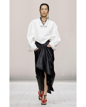 Givenchy Wide-Collared Nappa Leather Shirt - Natural