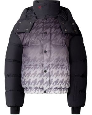 Perfect Moment Moment Houndstooth Down Ski Jacket - Blue