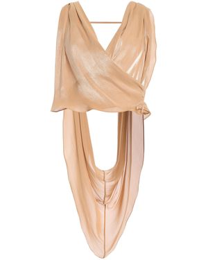 SEV Draped Satin Top - Pink