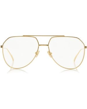 Bottega Veneta Aviator-Frame Metal Glasses - Metallic