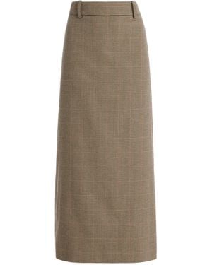 Frankie Shop Alrose Houndstooth Midi Skirt - Natural