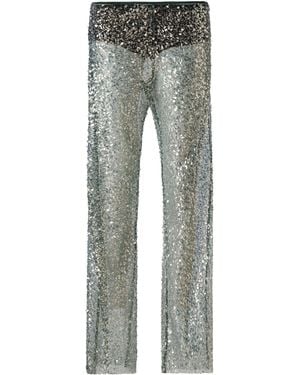 Siedres Alexium Sequined Straight-Leg Pants - Gray