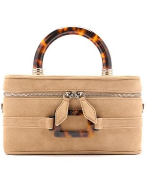 Roger Vivier Belle Vivier Suede Mini Vanity Bag - Brown