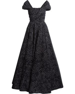 Giambattista Valli Off-The-Shoulder Cotton Poplin Gown - Black