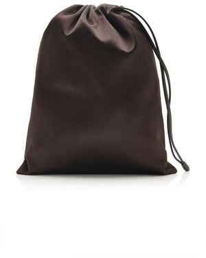 The Row Ray Silk-Satin Pouch - Black
