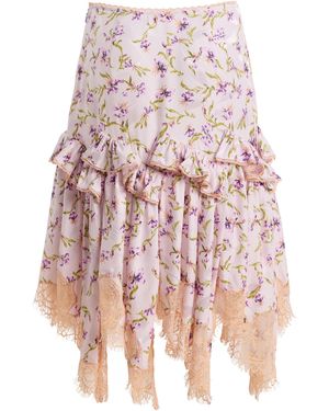 Ulla Johnson Isolina Silk Midi Ruffle Skirt - Pink