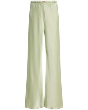Comme Si Silk-Charmeuse Trousers - Green