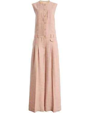 Ulla Johnson Esme Cotton-Linen Wide-Leg Jumpsuit - Natural