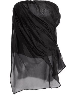 THE GARMENT Gilian Draped Chiffon Bustier Top - Black