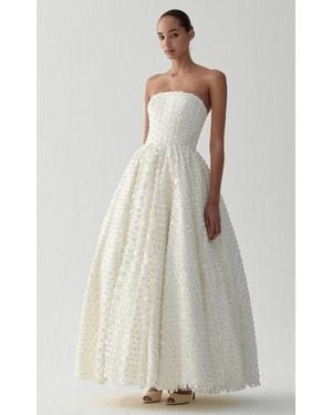 The New Arrivals Ilkyaz Ozel Lauda Voluminous Maxi Dress - White