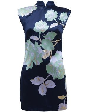Francesca Miranda Azalea Silk-Blend Mini Dress - Blue