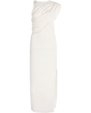 Courreges Twisted Cotton-Knit Midi Dress - White