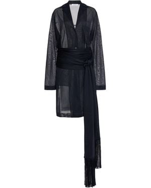 Ferragamo Single-Breasted Sheer Jacket - Black