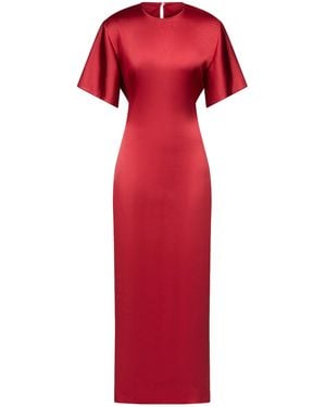 FFORME Imogen Seamless Satin Maxi T-Shirt Dress - Red